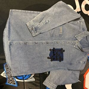 Chrome Hearts Light Blue Denim Shirt with Black Accents